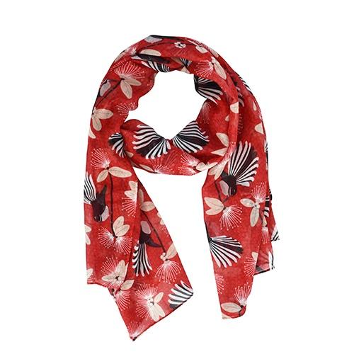 Designer Kiwiana Scarf - Flirting Fantails - Funky Gifts NZ