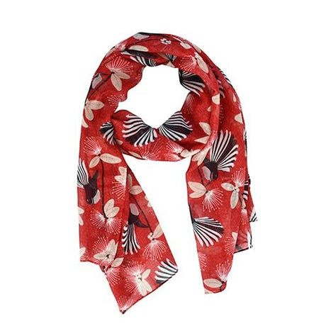 Designer Kiwiana Scarf - Flirting Fantails - Funky Gifts NZ