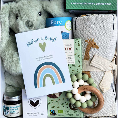 Deluxe Baby Boy On The Way Gift Box - Funky Gifts NZ