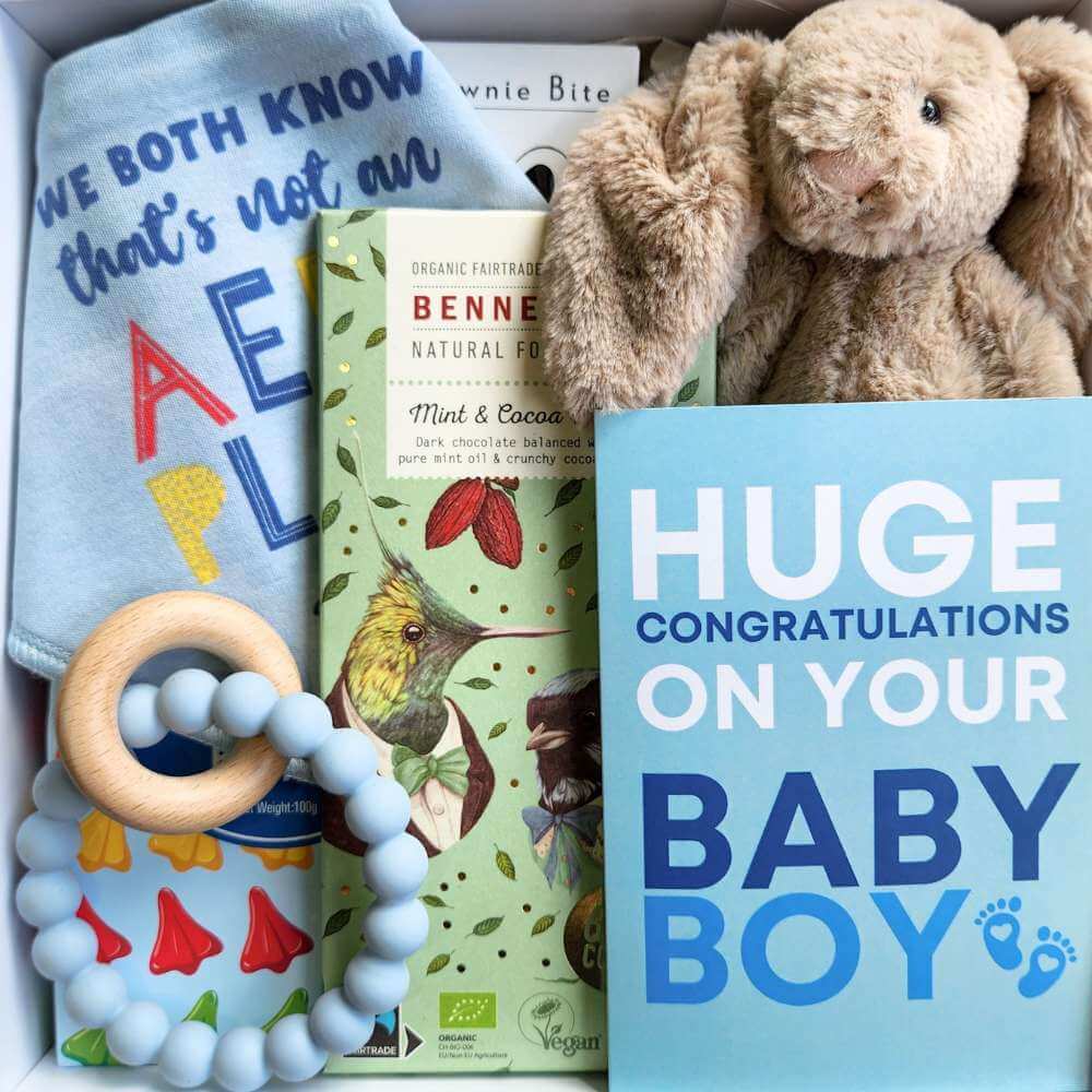 Deluxe New Baby Boy Gift Box - Funky Gifts NZ