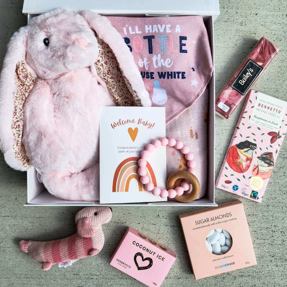 Deluxe New Baby Girl Gift Box - Funky Gifts NZ