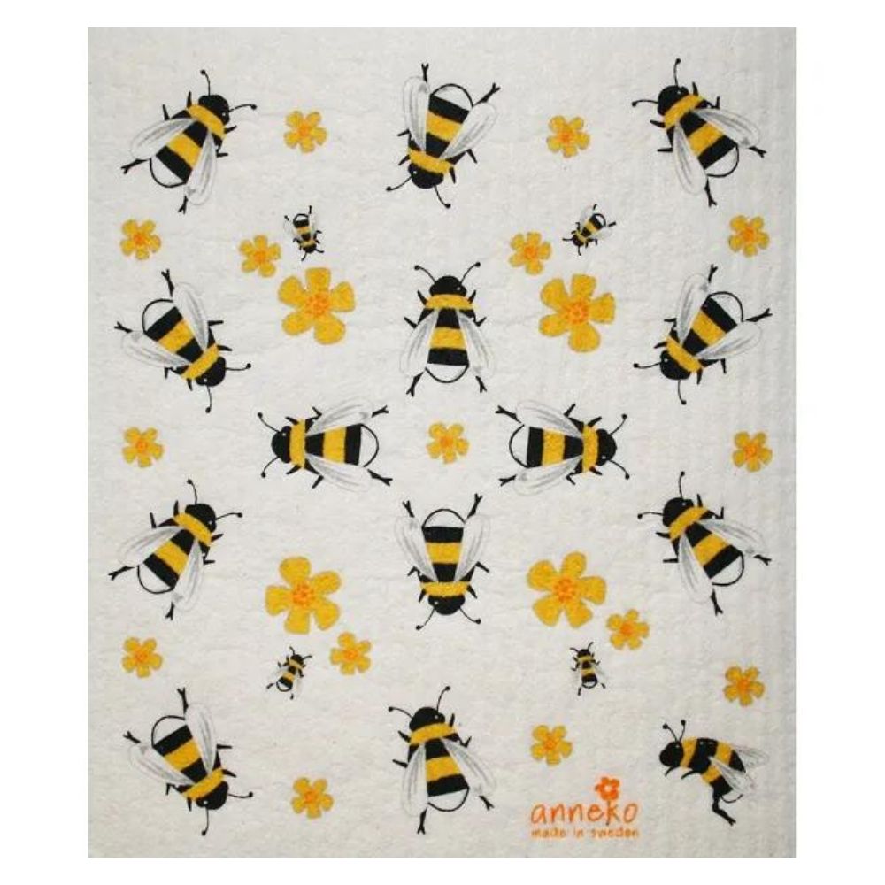 Dish Cloth Yellow Bees - Funky Gifts NZ