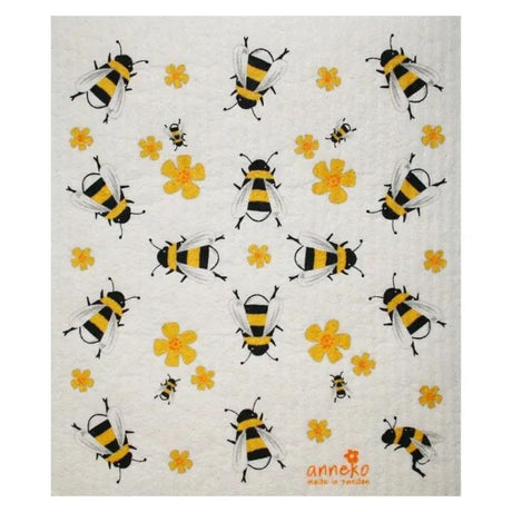 Dish Cloth Yellow Bees - Funky Gifts NZ