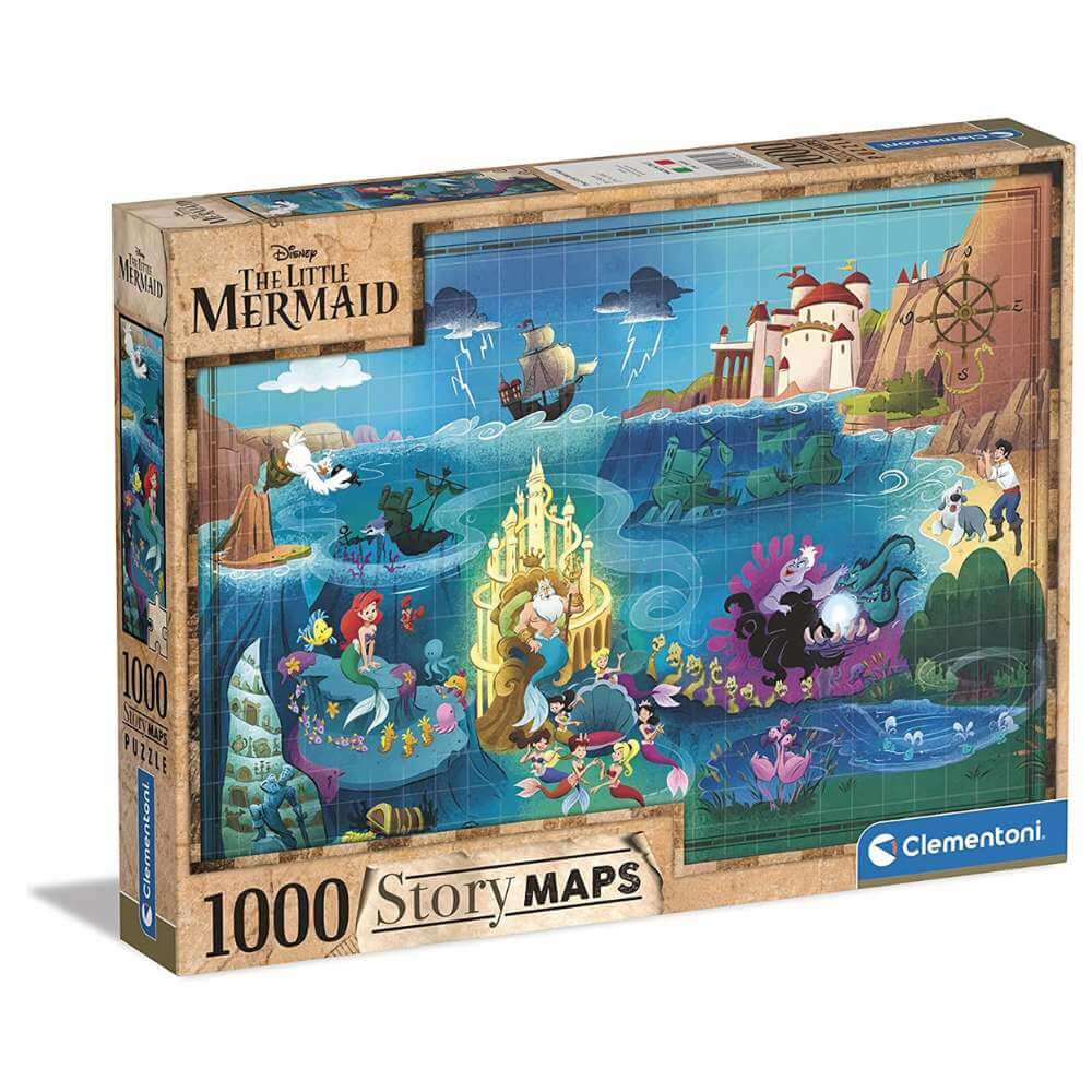 Disney Maps: Little Mermaid 1000pc Puzzle - Funky Gifts NZ