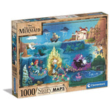 Disney Maps: Little Mermaid 1000pc Puzzle - Funky Gifts NZ