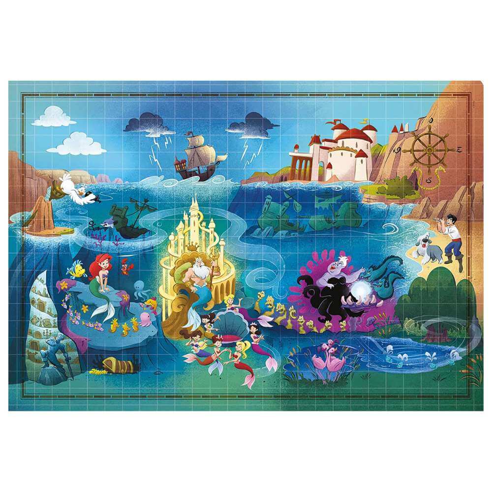 Disney Maps: Little Mermaid 1000pc Puzzle - Funky Gifts NZ