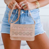 Dot Dash Laser Cut Bag - Camel - Funky Gifts NZ