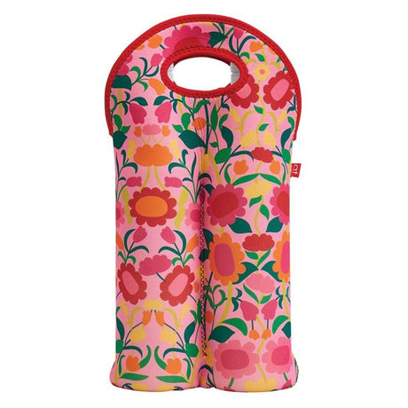 Double Bottle Bag - Flower Patch - Funky Gifts NZ