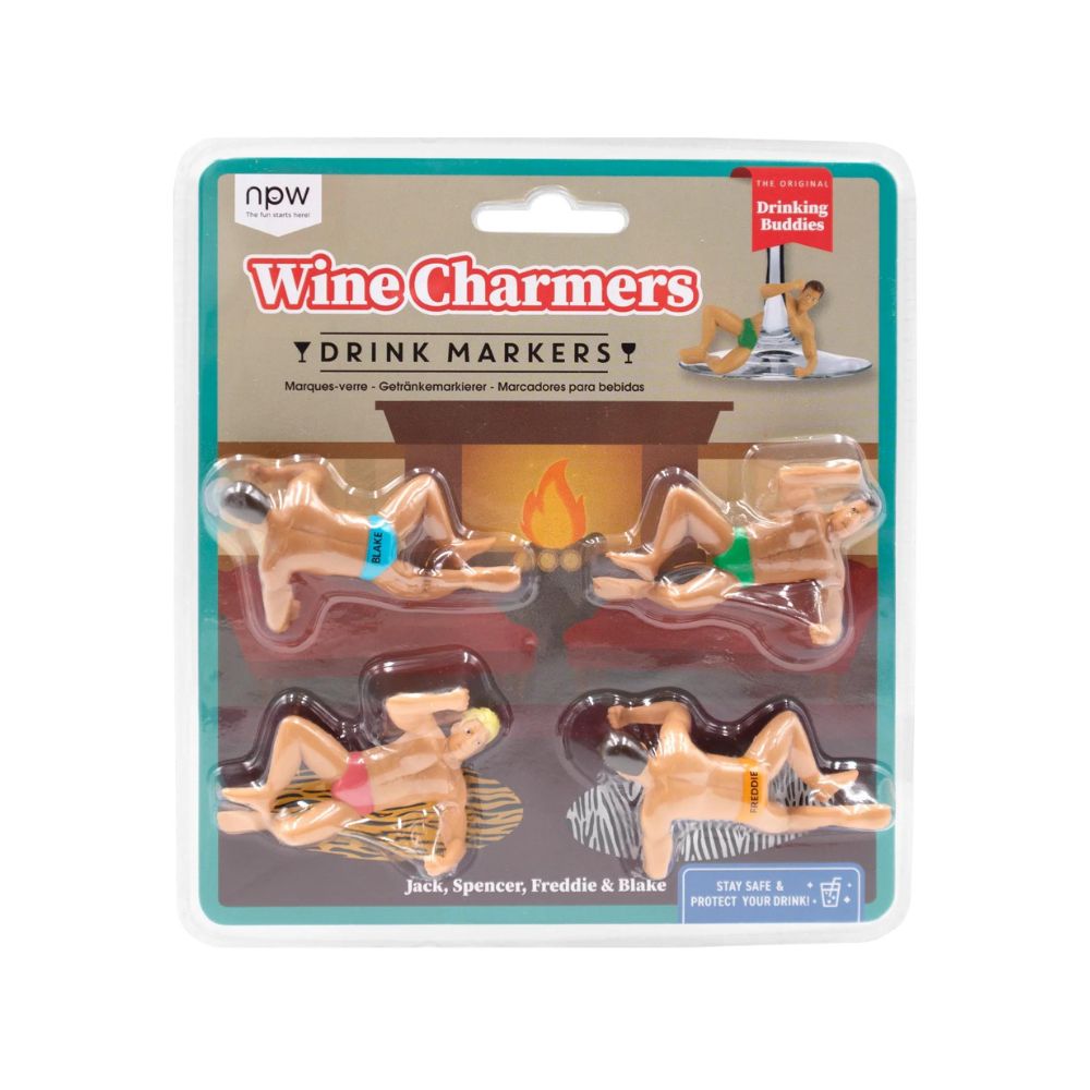 Drinking Buddies Wine Charmers - Funky Gifts NZ