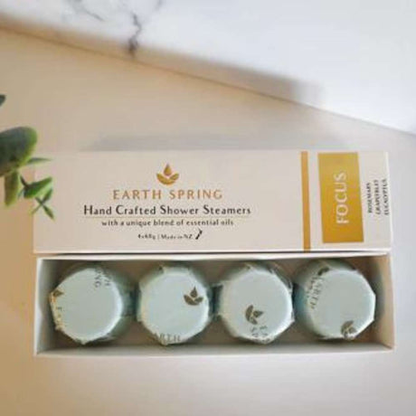 Earth Spring Shower Steamer - Focus (Box of 4) - Funky Gifts NZ