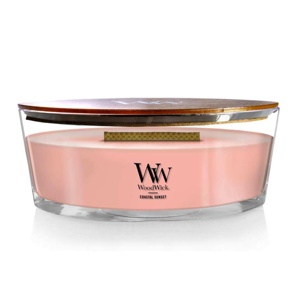 Ellipse WoodWick Scented Soy Candle - Coastal Sunset - Funky Gifts NZ