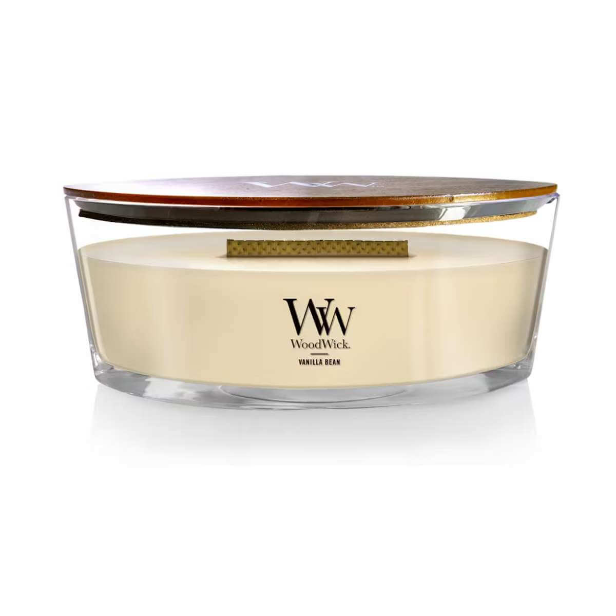 Ellipse WoodWick Scented Soy Candle - Vanilla Bean - Funky Gifts NZ
