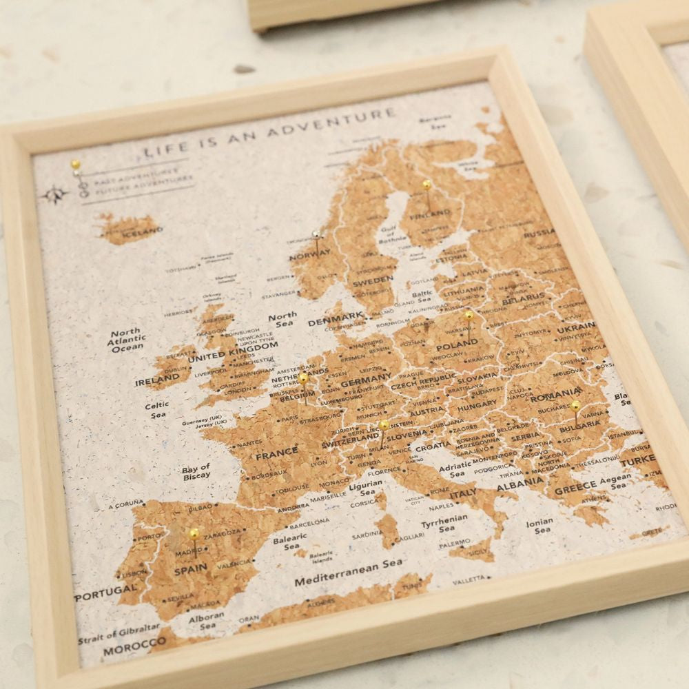 Europe Travel Map - Desk Pin Board - Funky Gifts NZ