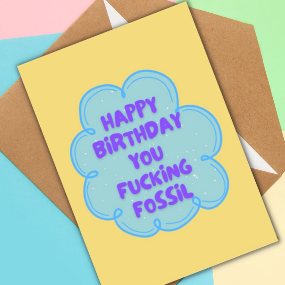 Greeting Card - Fucking Fossil - Funky Gifts NZ