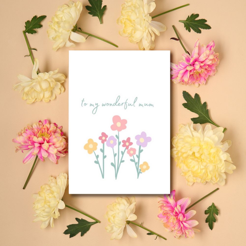 Mother's Day Greeting Card - Wonderful Mum - Funky Gifts NZ