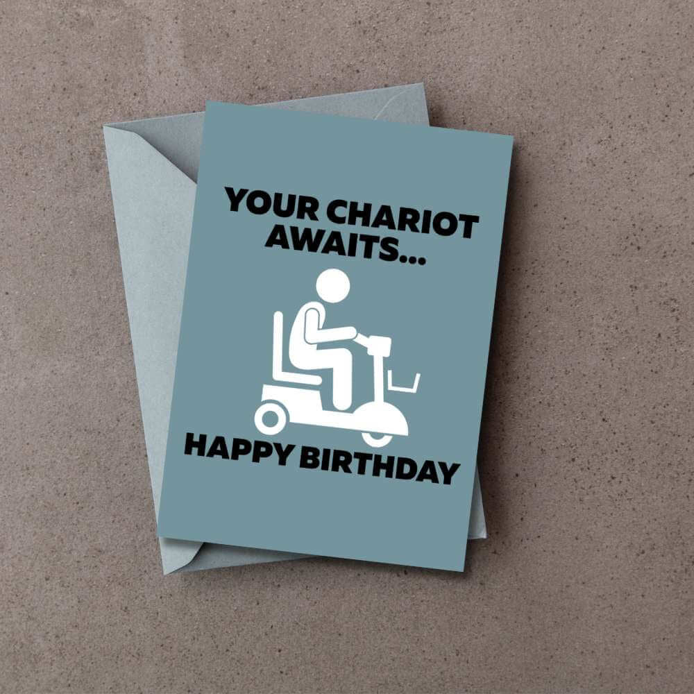 Greeting Card - Your Chariot Awaits - Funky Gifts NZ