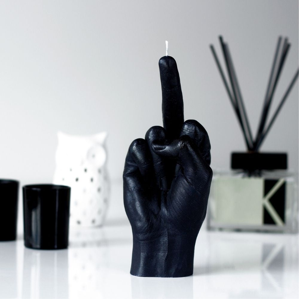 F*ck You Hand Candle- Black - Funky Gifts NZ