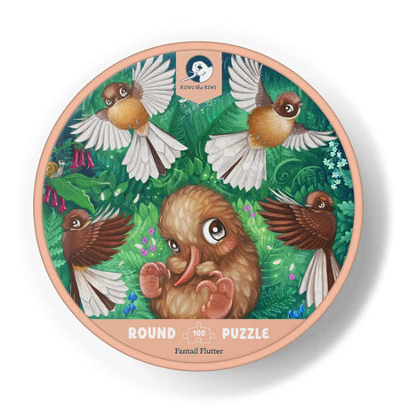 Fantail Flutter 100 Piece Round Puzzle - Funky Gifts NZ