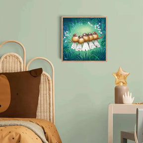 Fantail Whanau - Box Canvas Framed Print - Funky Gifts NZ