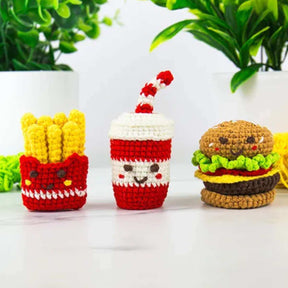 Mini Fast Food DIY Crochet Trio Kit - Funky Gifts NZ