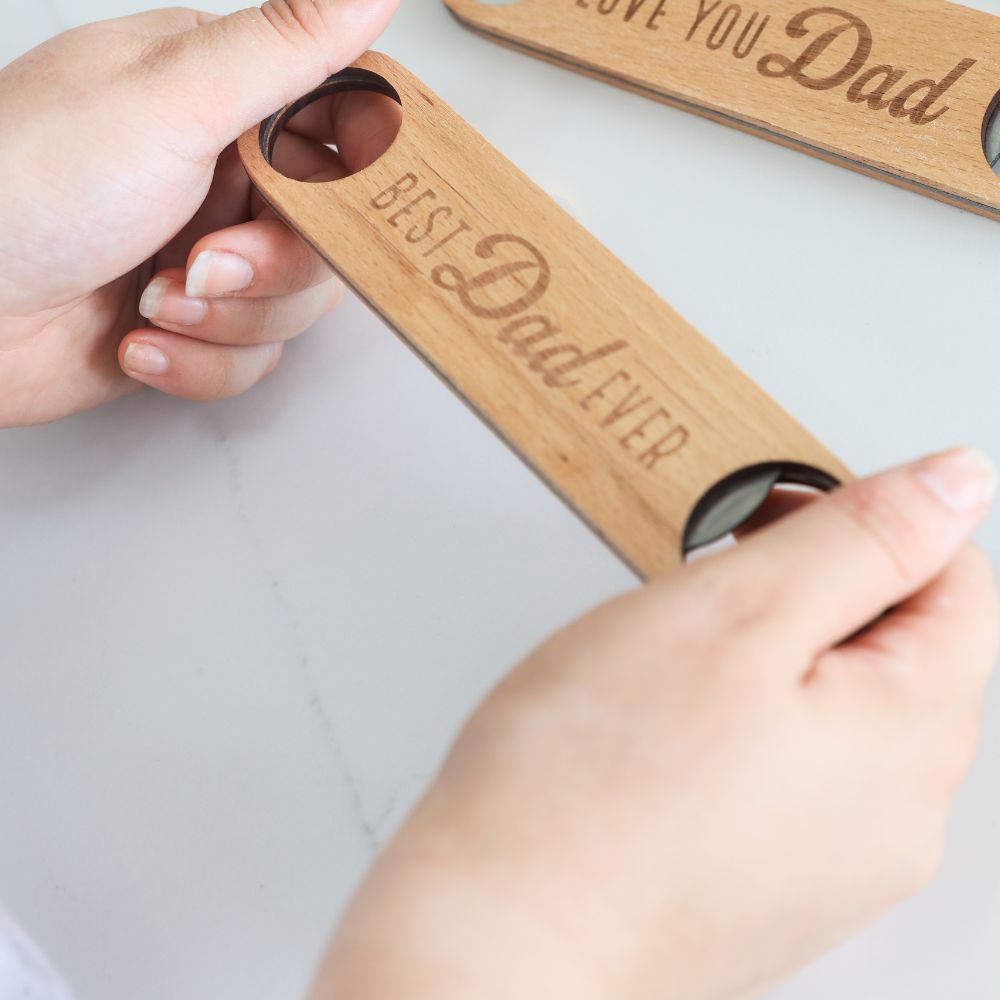 Splosh Wooden Bottle Opener - Best Dad Ever - Funky Gifts NZ