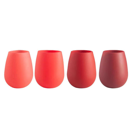 Fegg Silicone Unbreakable Glasses - Cranberry 4 pack - Funky Gifts NZ