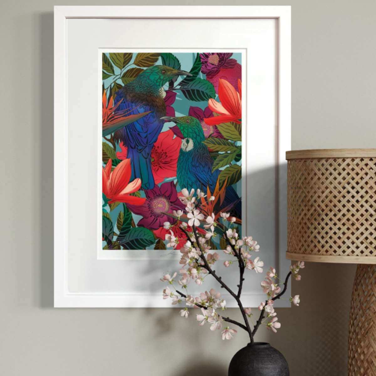 Flox A4 Print - Tui In Bloom Limited Edition - Funky Gifts NZ