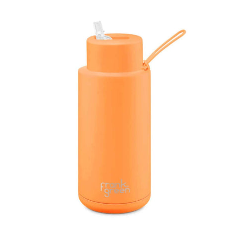 Frank Green - Reusable 34oz Straw Bottle - Neon Orange - Funky Gifts NZ