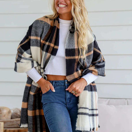 Comfort Scarf - Black White Camel - Funky Gifts NZ