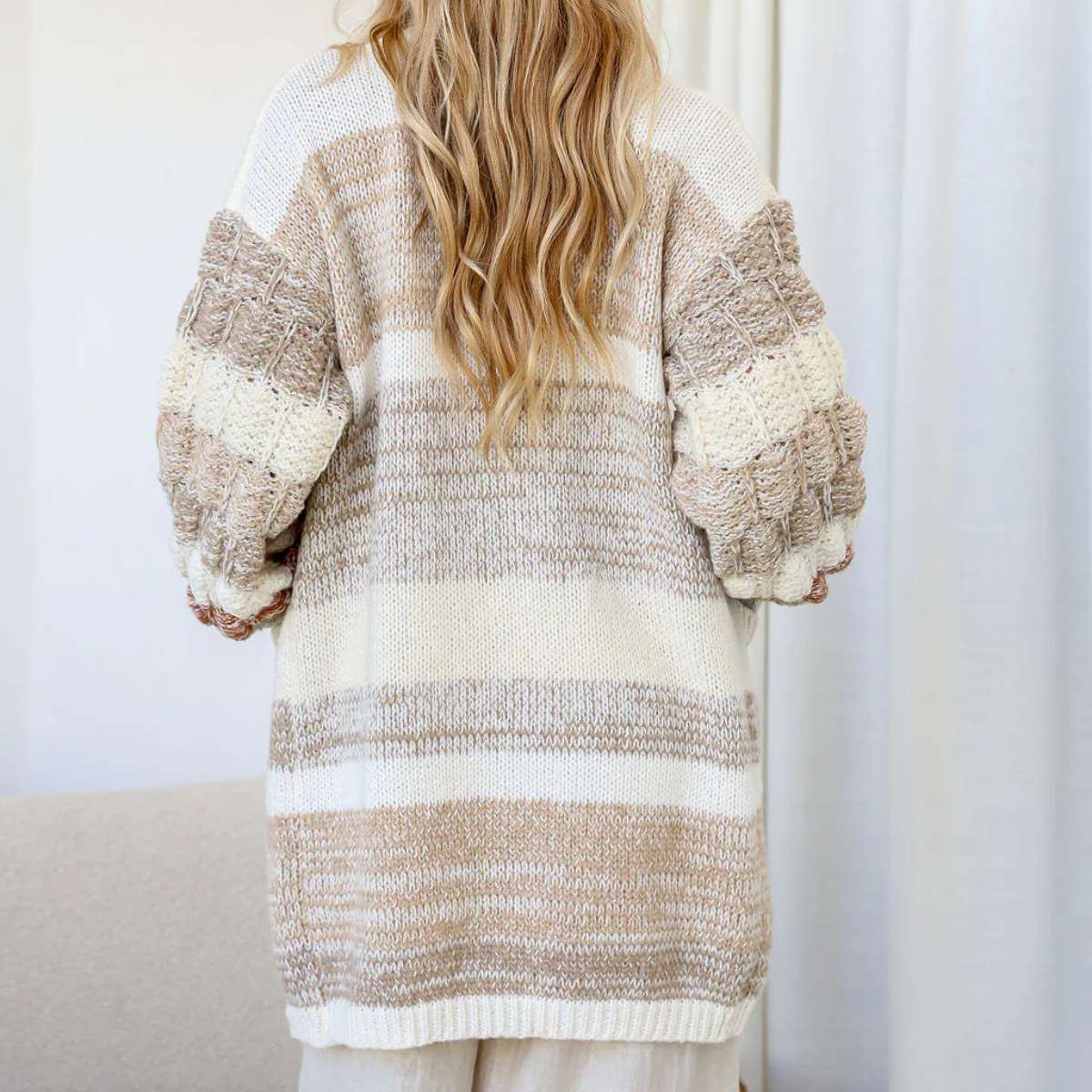 Wanderlight Longline Cardie - Natural Camel - Funky Gifts NZ