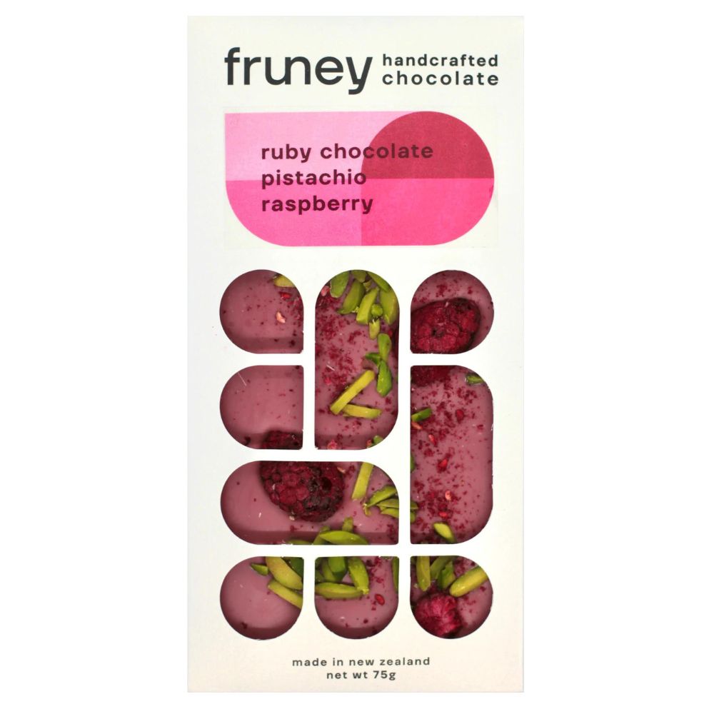 Fruney Ruby Chocolate, Pistachios & Raspberries 75g - Funky Gifts NZ