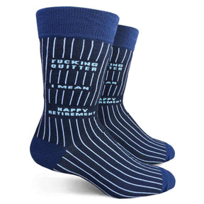Fucking Quitter I Mean Happy Retirement Men's Socks - Funky Gifts NZ