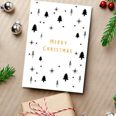 Christmas Greeting Card - Merry Christmas Trees - Funky Gifts NZ