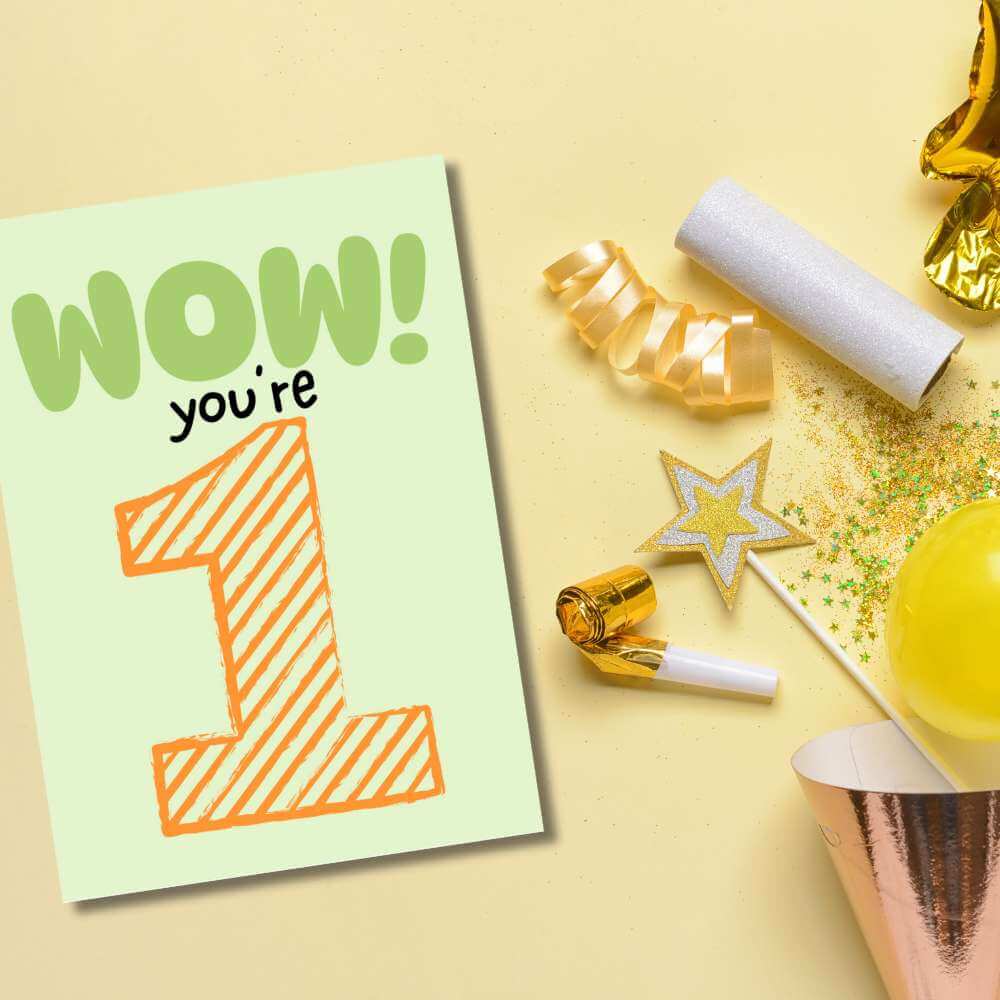 Greeting Card - Wow! You're 1 - Funky Gifts NZ