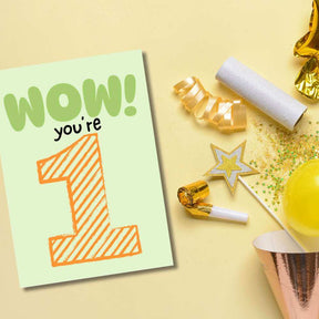 Greeting Card - Wow! You're 1 - Funky Gifts NZ