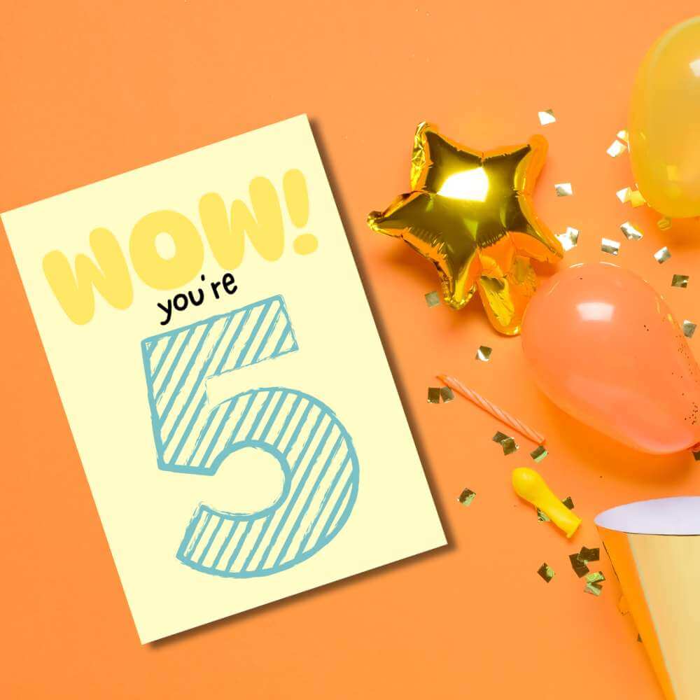 Greeting Card - Wow! You're 5 - Funky Gifts NZ