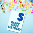 Greeting Card - Happy Fifth Birthday - Funky Gifts NZ