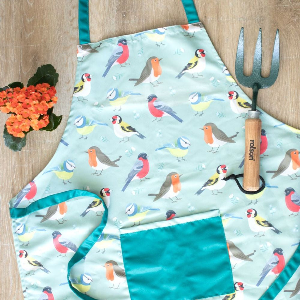 Garden Bird Cotton Apron - Funky Gifts NZ