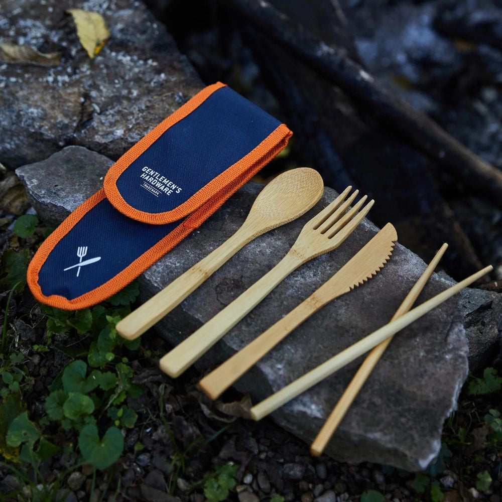Gentlemen's Hardware - Travel Bamboo Cutlery Set - Funky Gifts NZ
