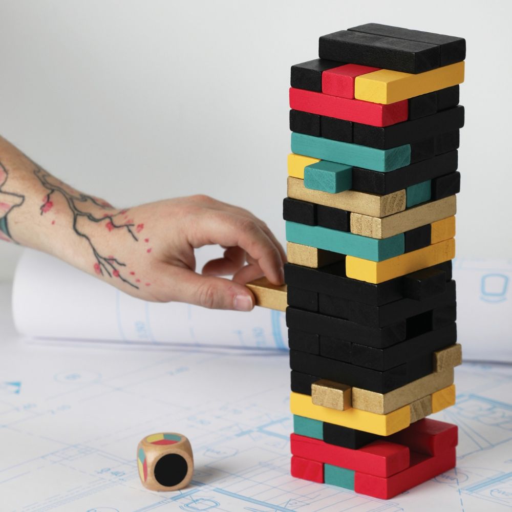 Gentlemen's Hardware Wooden Tumbling Blocks - Funky Gifts NZ