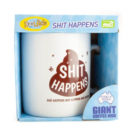 Giant Shit Happens Coffee Mug - Funky Gifts NZ