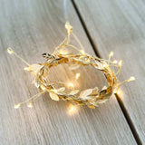 Gold Fabric Leaf LED Light Garland - Funky Gifts NZ