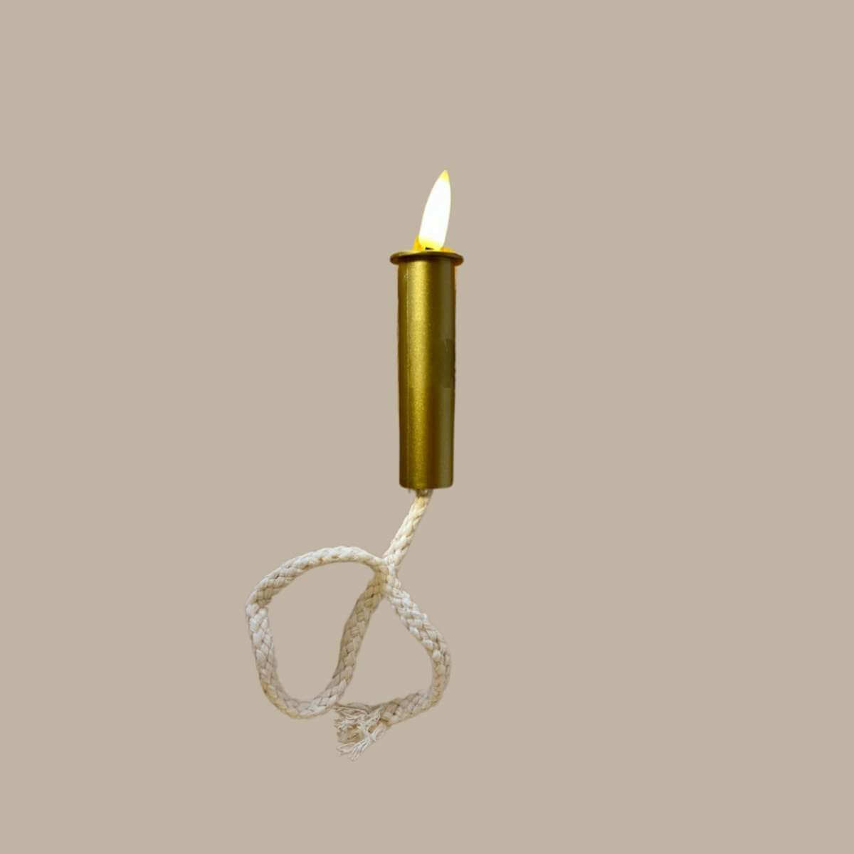 Gold Bottle Flame with Wick - Funky Gifts NZ