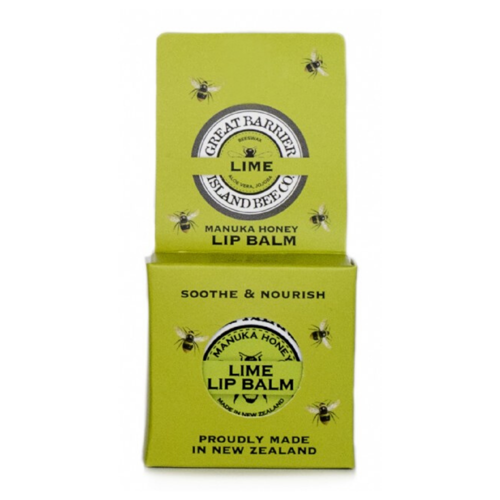 Great Barrier Island Bee Co Manuka Honey Lip Balm - Lime - Funky Gifts NZ