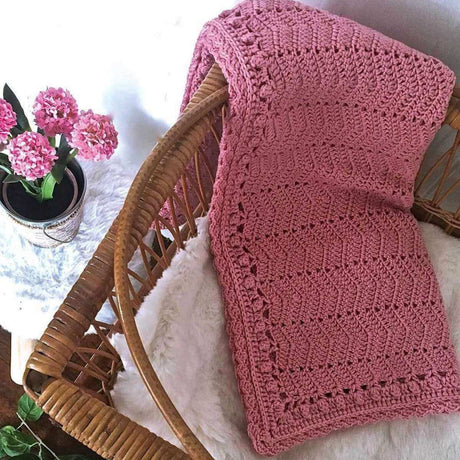 Handmade Crochet Baby Blanket - Blush - Funky Gifts NZ