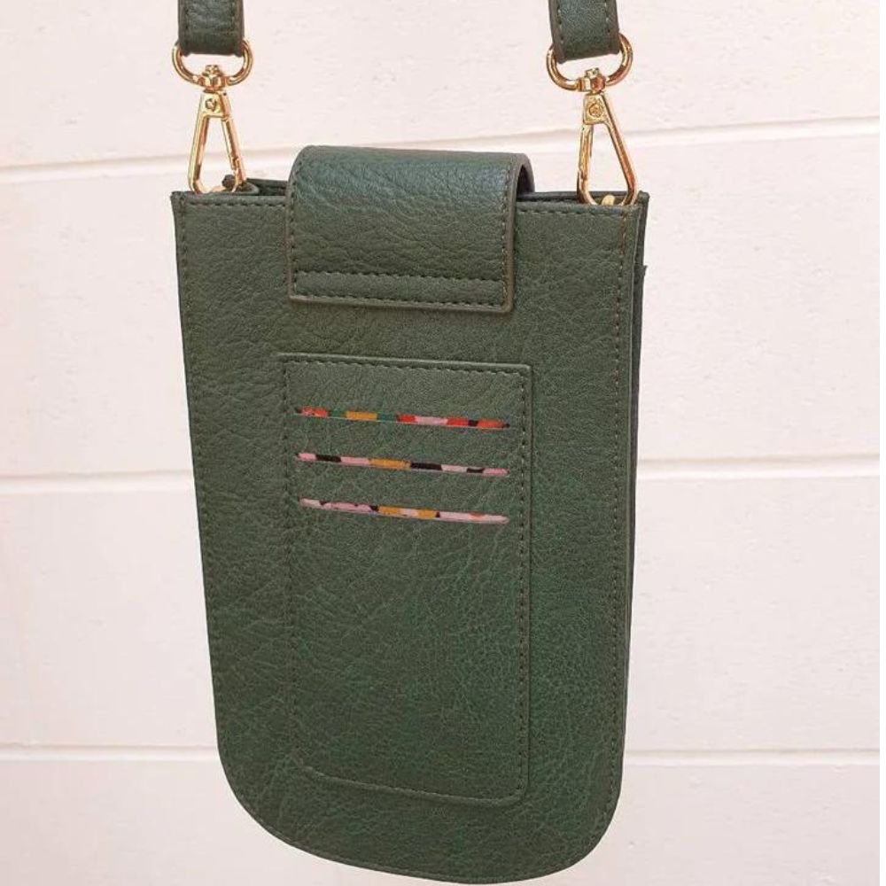 Hello Friday Lexi Phone Bag - Olive - Funky Gifts NZ