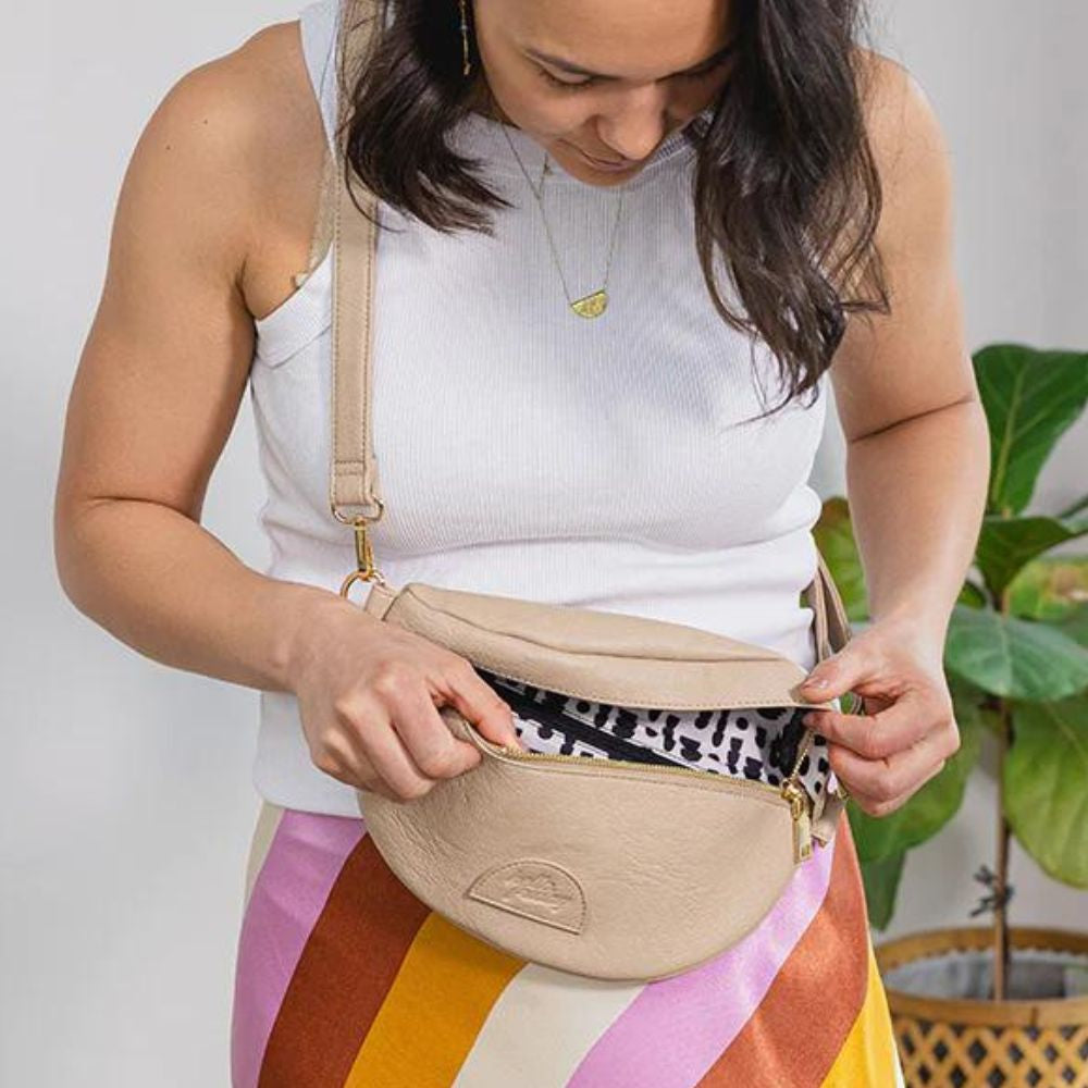 Hello Friday - Scarlett Sling Bag - Latte - Funky Gifts NZ