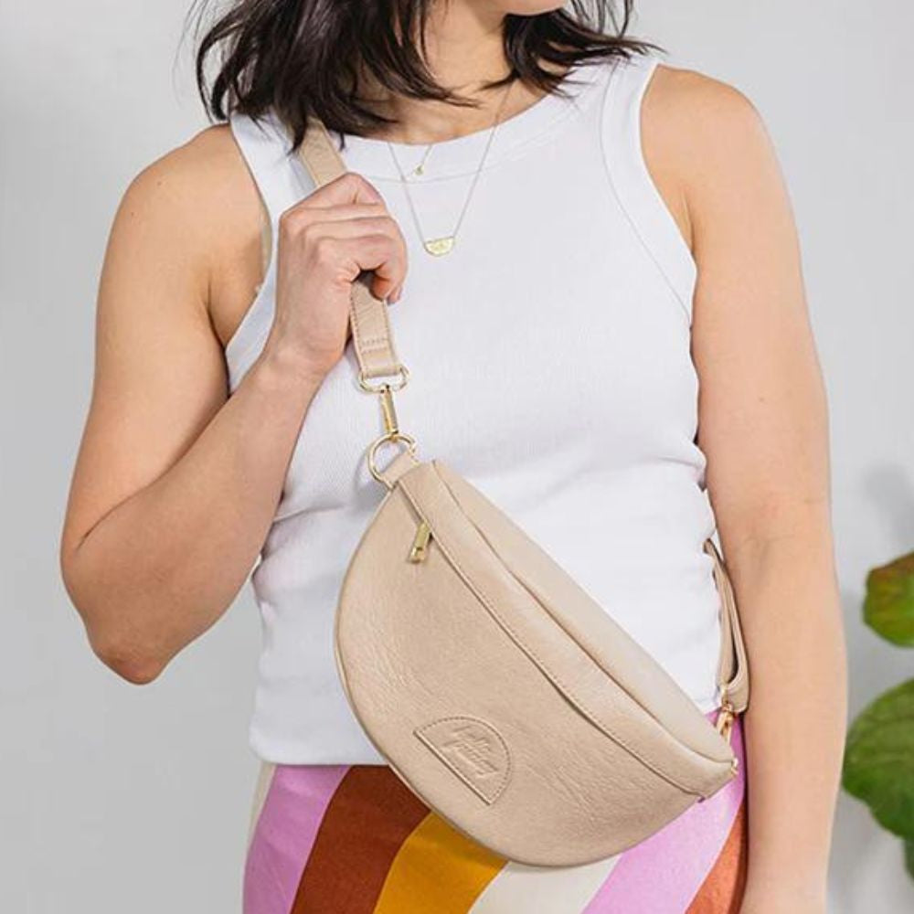 Hello Friday - Scarlett Sling Bag - Latte - Funky Gifts NZ