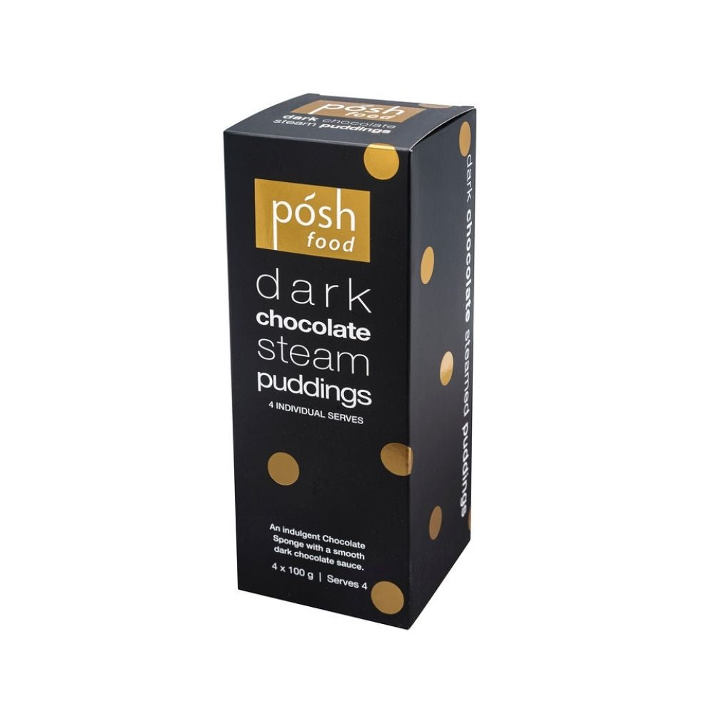 Posh Food Dark Chocolate Steam Pudding (4 pack) - Funky Gifts NZ