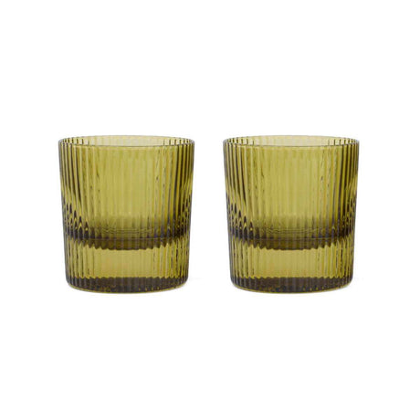 The Scout Lowball Glass Set of 2 - Olive - Funky Gifts NZ